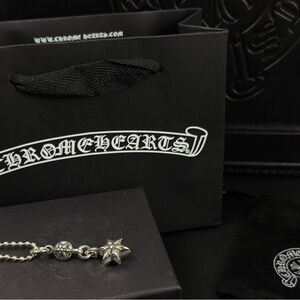 Chrome Hearts Cross Ball Star Pendant 24 Inch Necklace 925 Silver Ball Chain